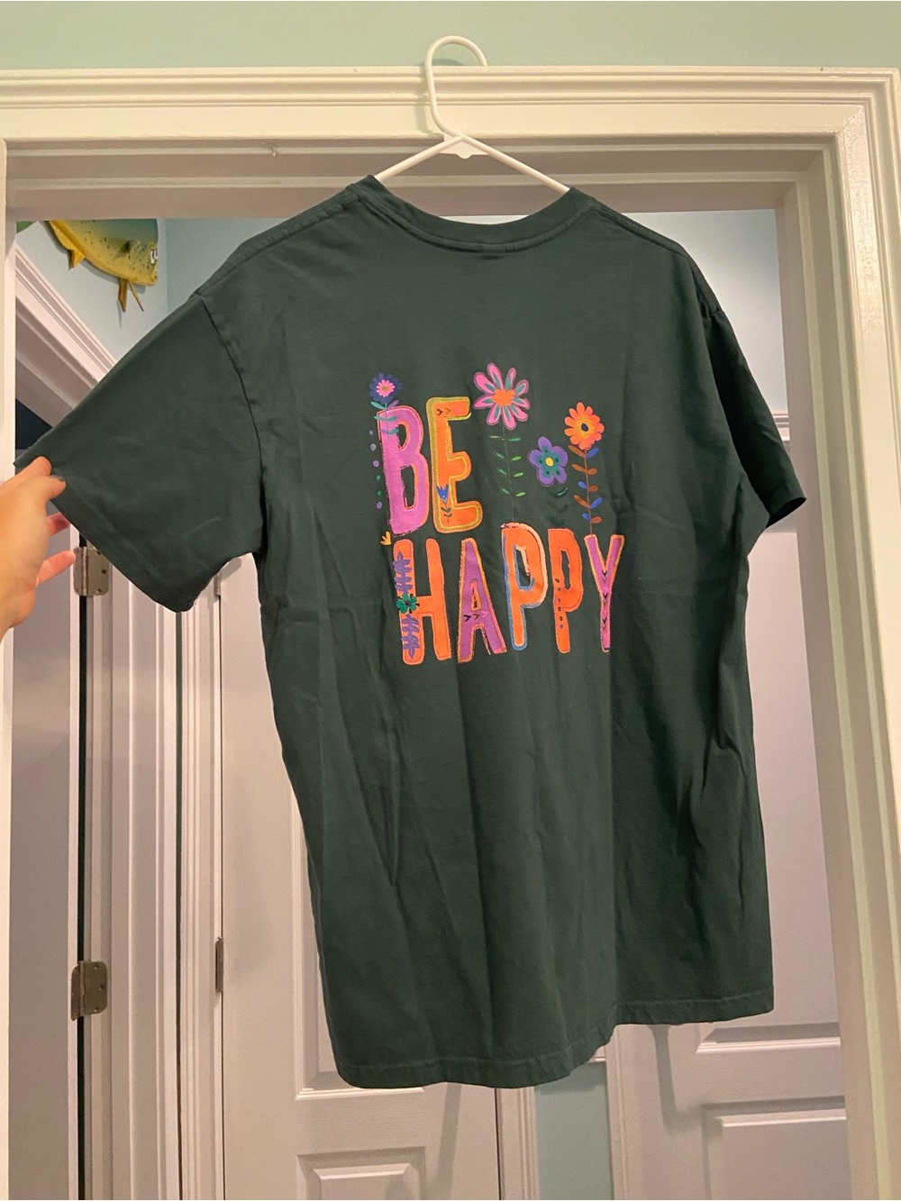 Natural Life Be Happy Graphic 100% Cotton Womens T-shirt